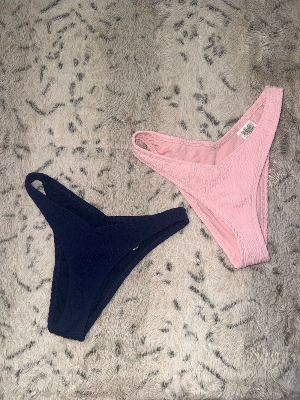 Bundle of wild fable Navy & Light Pink Ribbed Bikini Bottoms Set